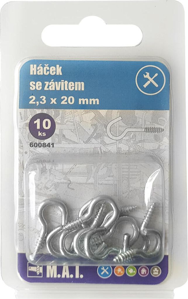 haken mit Gewinde 40x2,8mm Zn (10St.)
