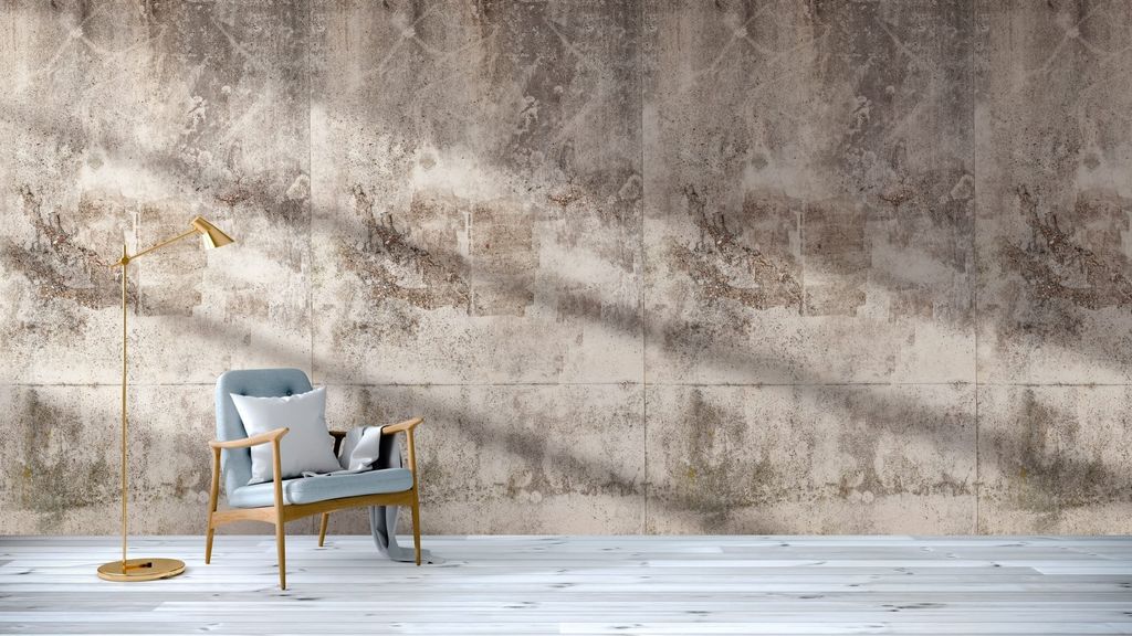 NEWROOM Tapete Grau Vliestapete Stein - Wandbild Modern Beige Weiß Beton Tapete 3D Optik Betonwand