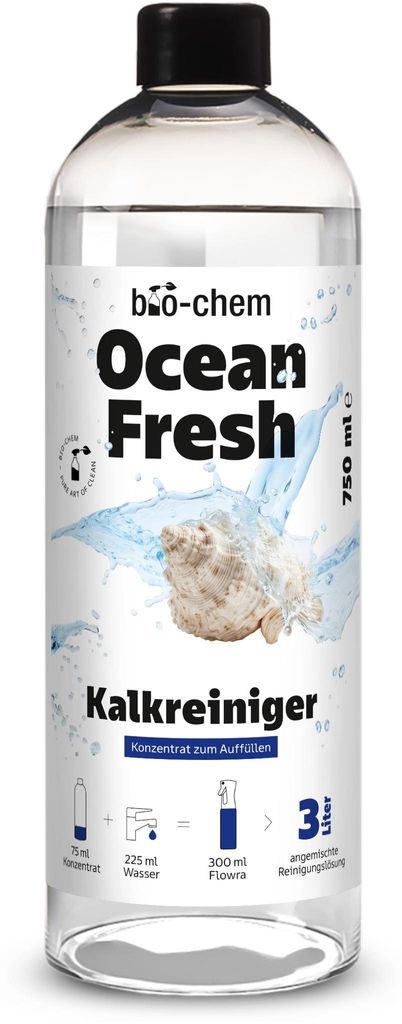 bio-chem Ocean Fresh Kalkreiniger Konzentrat | Badreiniger gegen Kalk & Wasserflecken für Bad, Dusche & Armaturen | Duftkomposition Ocean Fresh | ...