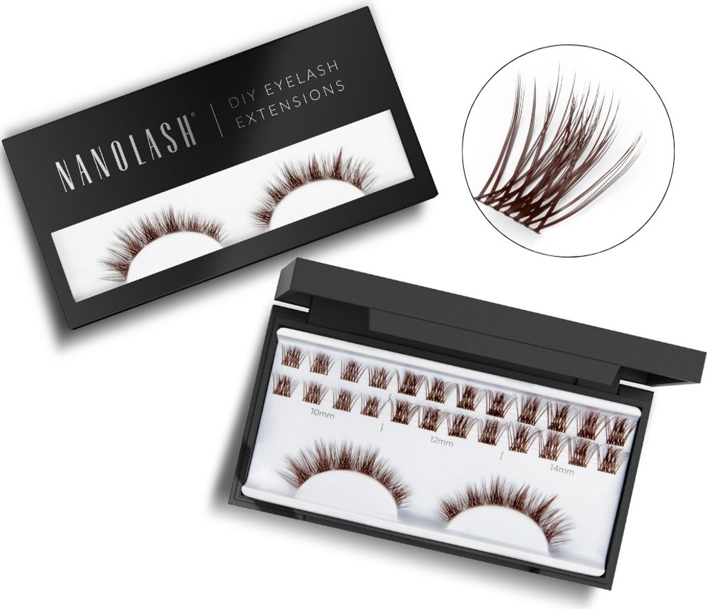 Braune cluster wimpern zur DIY Wimpernverlängerung zu Hause Nanolash HARMONY