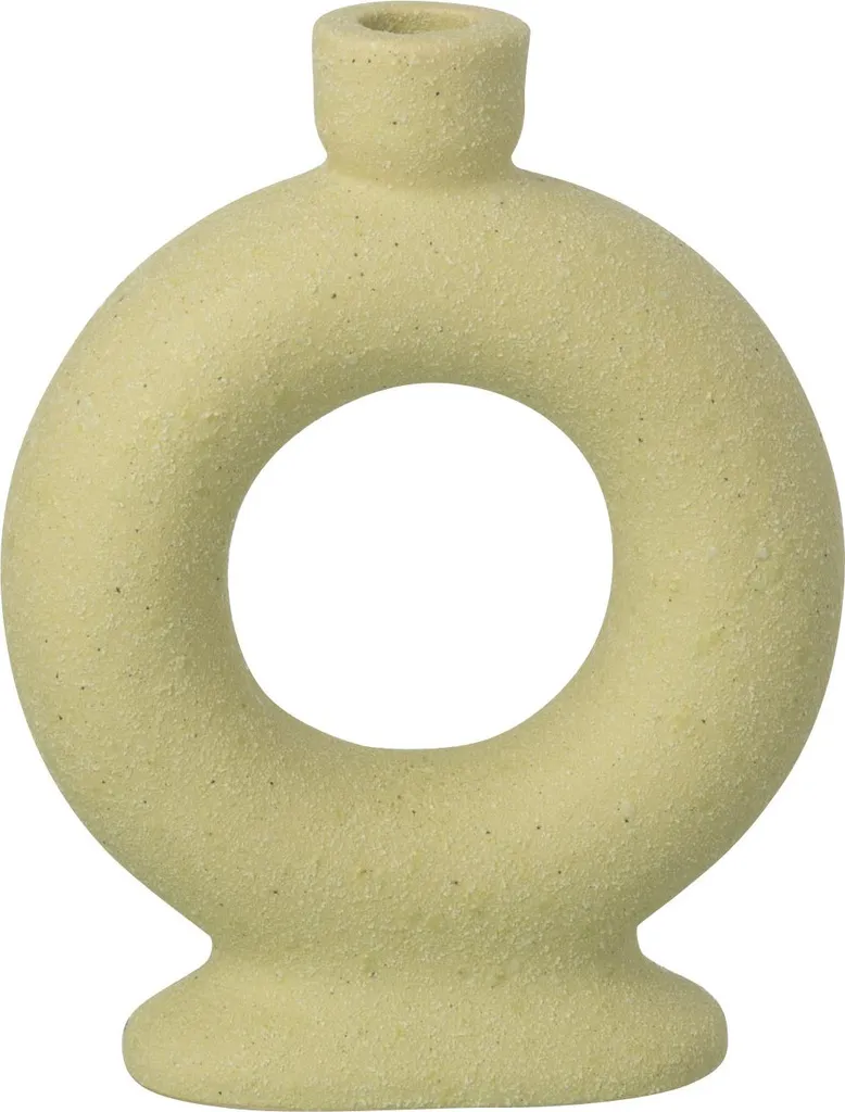 Soliflore Anneau Design J-Line en Grès Vert Menthe Petit Modèle 12cm