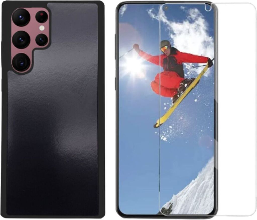 Anti Gravity Handyhülle für Samsung Galaxy S22 Ultra 6.8 Zoll Case selbsthaftende Hülle zum Kleben an Oberflächen Schwarz