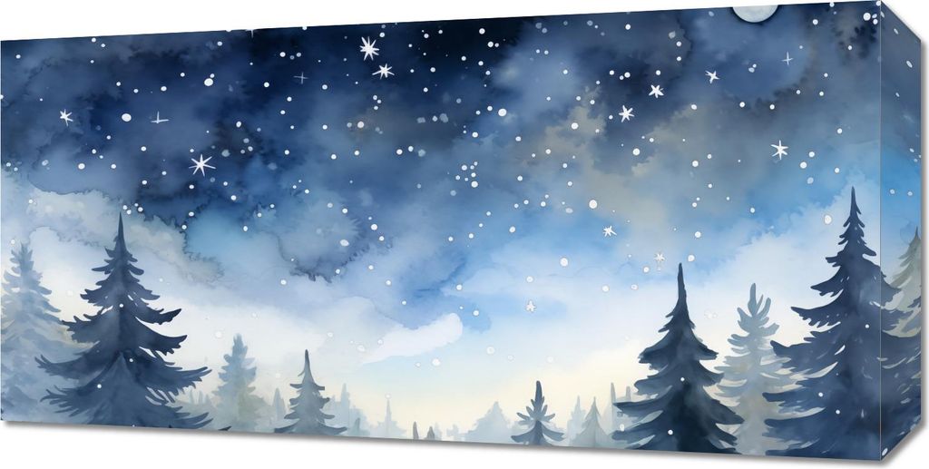 Bild 60x30cm Geheimnisvoller Wald bei Dämmerung