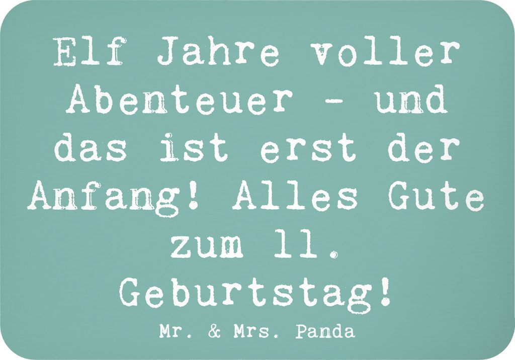 Mr. & Mrs. Panda magnet Spruch 11. Geburtstag Abenteuer - Meeresbrise - Geschenk, Alles Gute, Alter, Feiertag, wandmagnet, Kühlschrankmagnet, Opti...