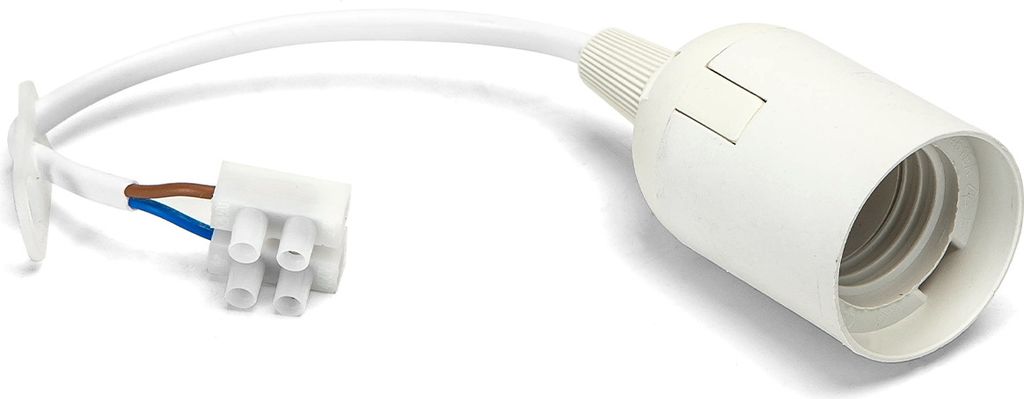 Renovierfassung Lampenfassung Weiß - E27 Fassung | Inkl. Lüsterklemme - Max 60W