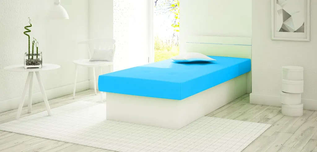 KIER FURNITURE Berta BIS Canapé Lit Simple Blanc et Tissu Bleu Design