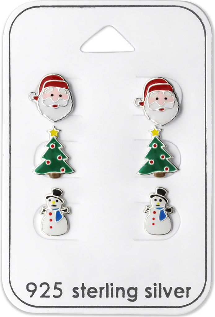 Ohrstecker Set 925 Sterling Silber Weihnachten