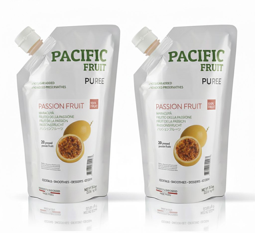 Pacific Fruit Püree Passionsfrucht 2x 1kg Fruchtpüree zu 100% aus Passionsfrüchten, ideal als Füllung für Torten, Kuchen, Cupcakes, Muffins & ...