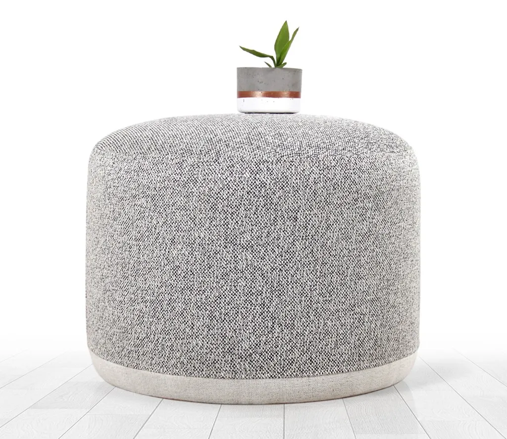 Pouf en Lin Gris Hanah Home : Siège d'Appoint Confortable et Design Chic