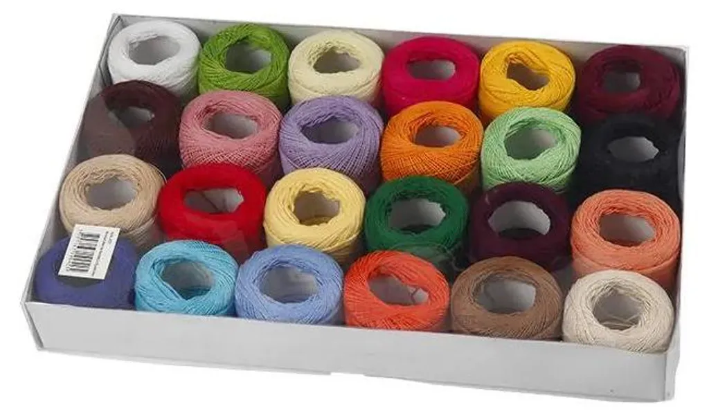 Fil de coton mercerisé anti-peluches 24x20g - Couleurs résistantes