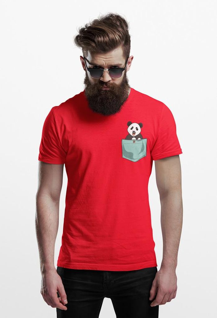 D&B Uni Polo PO00024 Panda Pocket Rot-Größe S