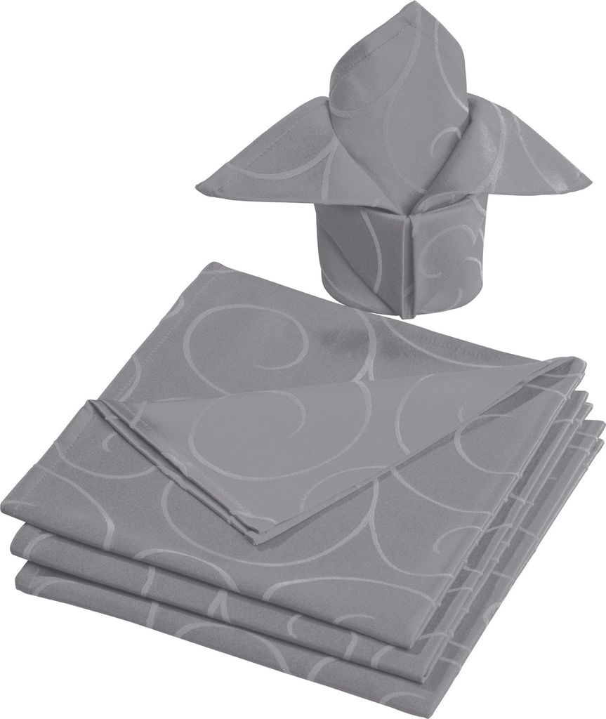 Erwin Müller Serviette Oberhausen" 4er-Pack grau 50x50 cm"