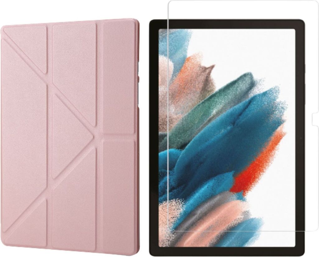 2in1 Set für Samsung Galaxy Tab A8 SM-X200 X205 10.5 Zoll Tablet mit Smartcover + Schutzglas mit Auto Sleep/Wake Magnetverschluss Hülle