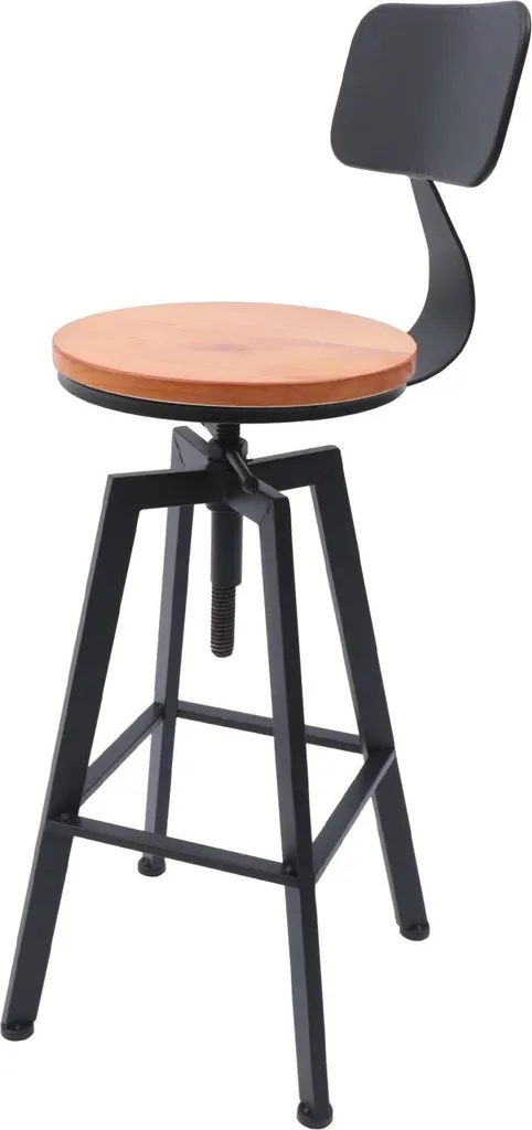 Chaise de bar réglable noire et tabouret de comptoir vintage industriel