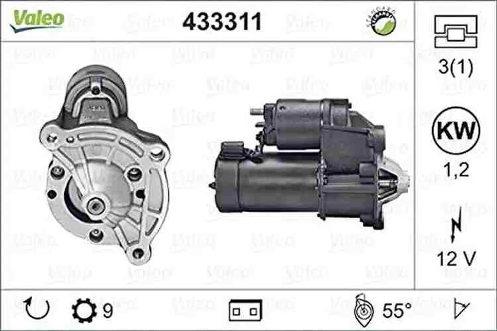 Démarreur VALEO 433311 - Pièce d'Origine pour Moteur Diesel et Essence