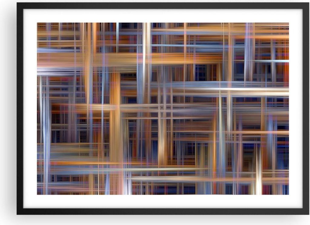 Gerahmtes Poster - Schwarzer Rahmen - Abstraktion modern - 70x50 cm - Wand Bild - Wanddeko - Wandbilder - Kunstposter - Wandposter - Bilderrahmen -...