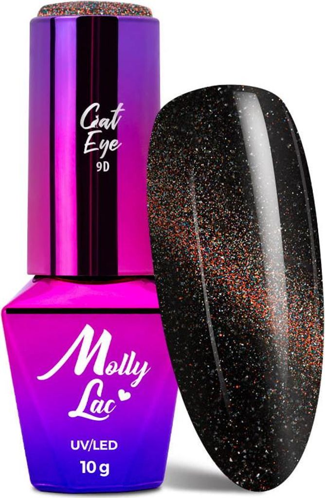 Magnetischer Hybrid-Nagellack mit Katzenaugen-Effekt Cat Eye Flashing Magic MollyLac 10g Nr. 155