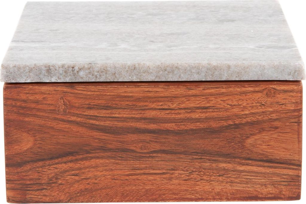 Present Time - Wohnaccessoires Storage Box Acacia - Braun - 15x15x7.5cm