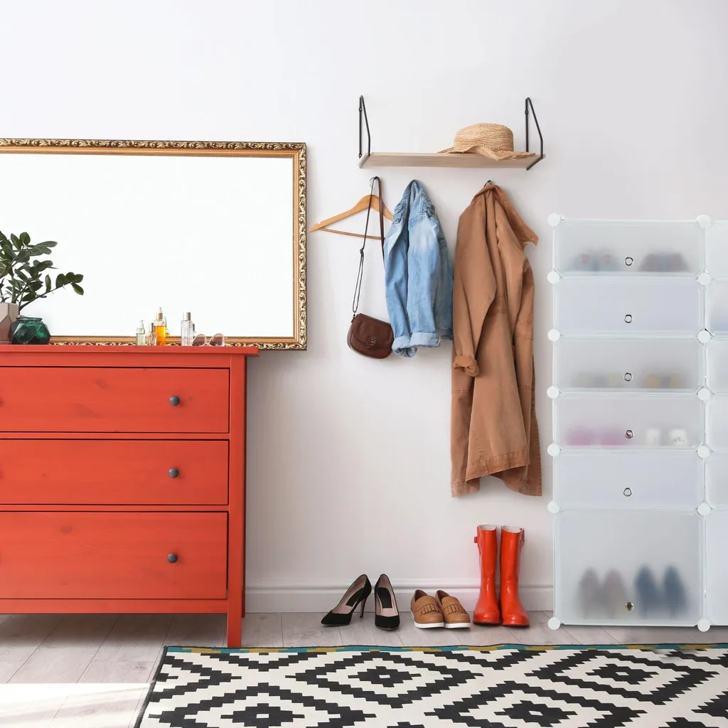 Étagère à chaussures 12 compartiments en plastique modulable blanc
