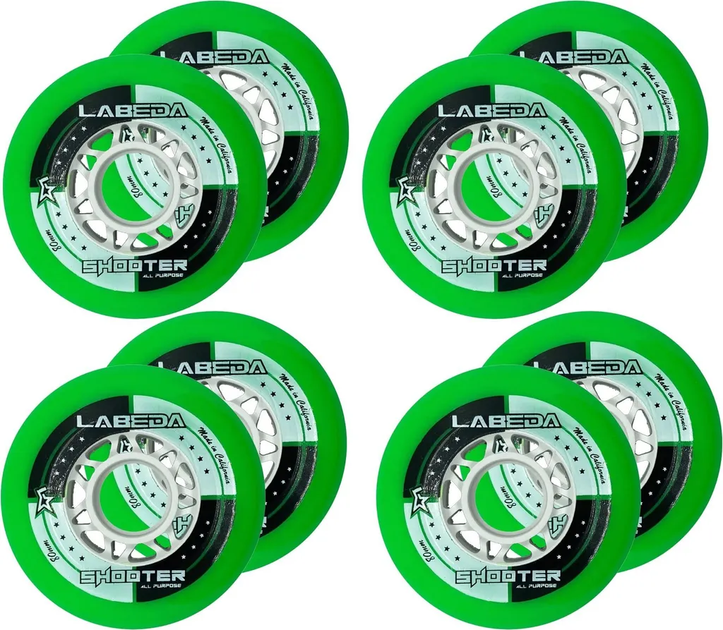Roue de Roller en Ligne Labeda Shooter Argent 80mm Haute Résistance 84A