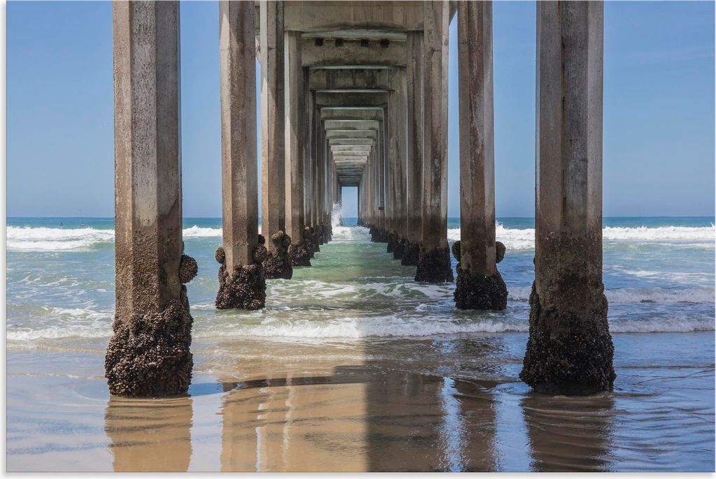 ARTland Wandbild Alu für Innen & Outdoor Unterhalb des Scripps Pier, La Jolla Größe: 60x40 cm