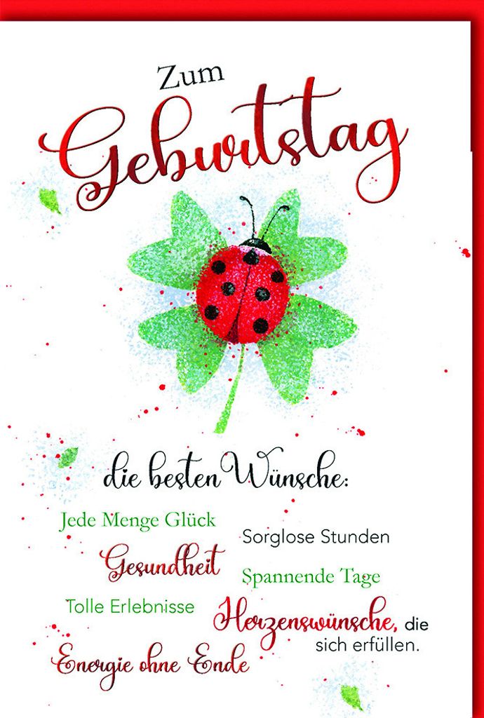 Geburtstag - Glückwunschkarte im Format 11,5 x 17 cm mit Produktbild 