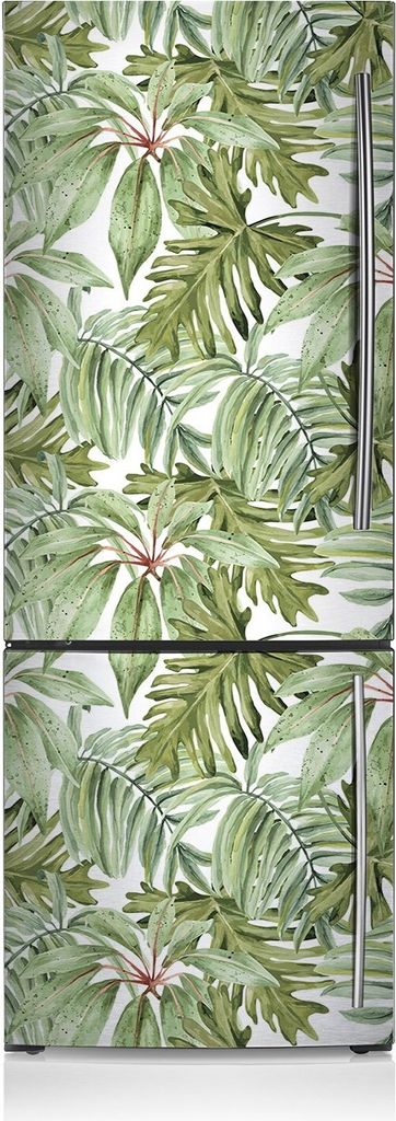 Kühlschrankmagne Kühlschrank Aufkleber Magnetfolie Dekoration 60x190 cm - Tropische Blätter