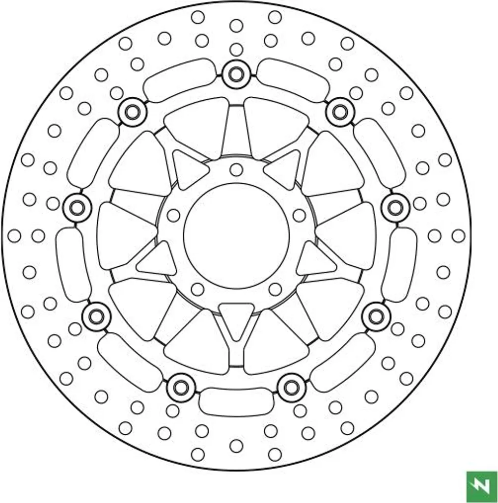 Disque de frein 320mm DF5334EFC flottant épaisseur 4,5mm déport 9,8mm