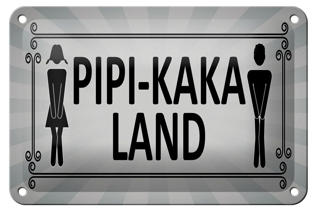 Blechschild Hinweis 18x12cm Pipi-Kaka Land Toilette Produktbild 