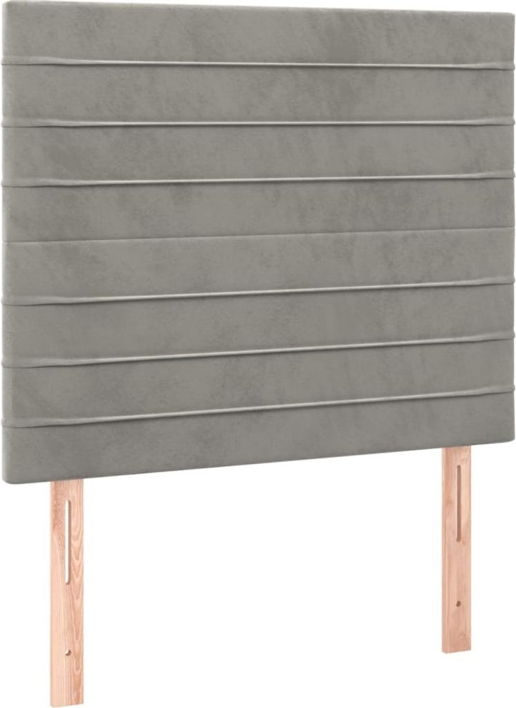 Kopfteil Hellgrau 100 x 5 x 118/128 cm Samt
