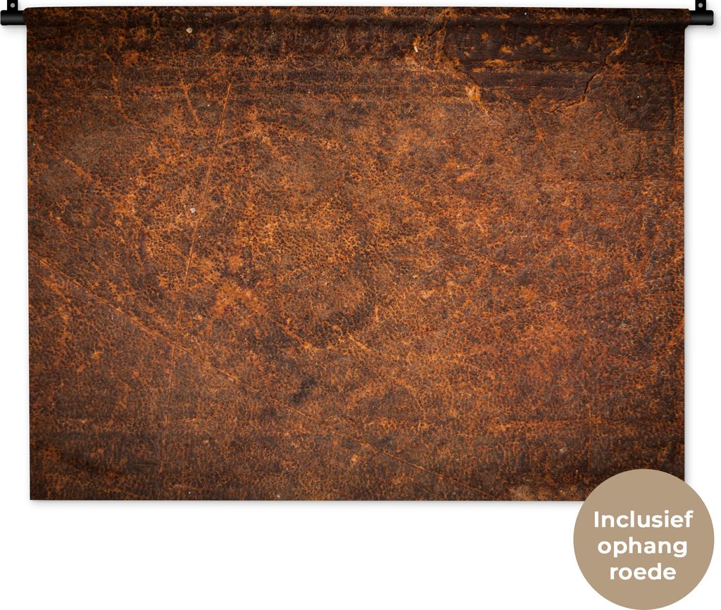 MuchoWow Wandteppich Wandbehang Leder - Textur - Braun - Orange 90x67.5 cm Tapisserie Dekoration Wandtuch - Fototeppich - Wand-Skulpturen