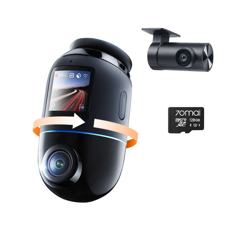 70mai Dashcam 4K Omni X800 + Heckkamera RC14, Dashcam Auto Vorne und Hinten, inkl. 128 GB SD-Karte