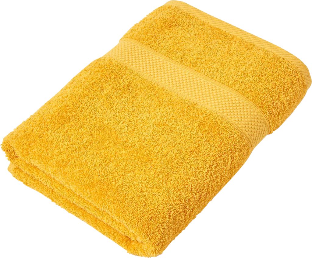 HOMESCAPES Badetuch aus 100% türkischer Baumwolle 500g/m² Badelaken 100x150cm - ocker gelb