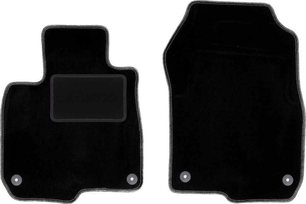 Velours-Fußmatten Vorne passend für Honda CR-V V (SUV, Bj. 2018-) – schwarz, passgenau, mit Befestigungen set 2 Stk. - STANDARD