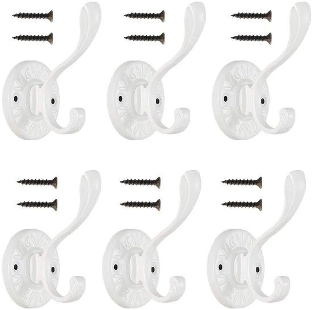 Crochets muraux blancs anti-rouille lot de 6 pour organiser la maison