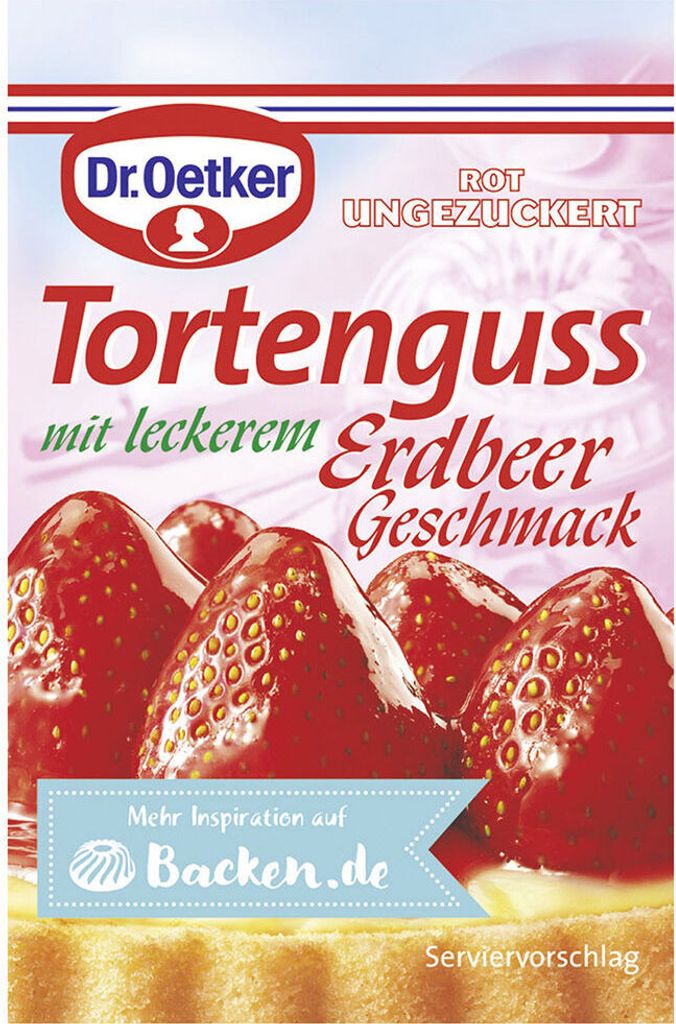 Dr Oetker Tortenguss rot mit leckerem Erdbeer Geschmack 3er Produktbild 