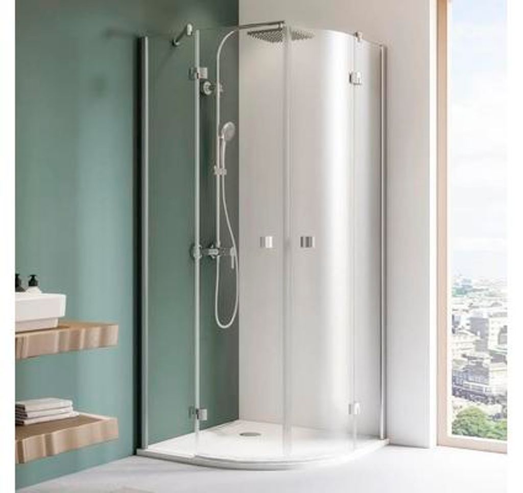 Runddusche Breuer Espira R500 90x90 cm Klarglas Profilfarbe silber