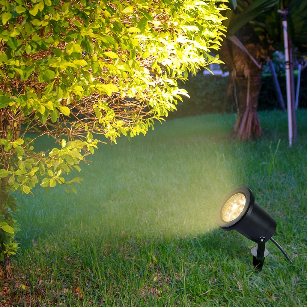 XINZI Lot de 4 Lampes de Jardin LED 3W Blanc Chaud IP66 avec Piquet Noir