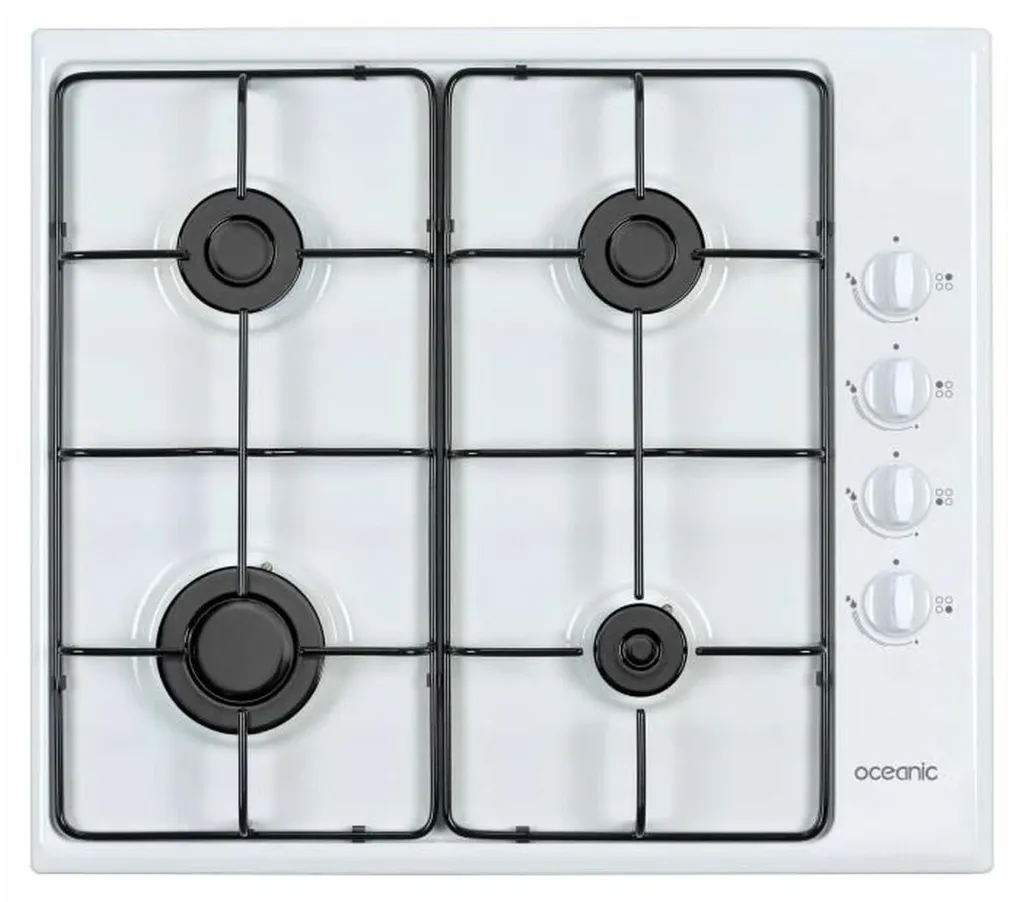 Table de cuisson gaz 4 brûleurs OCEANIC émail blanc pour encastrement