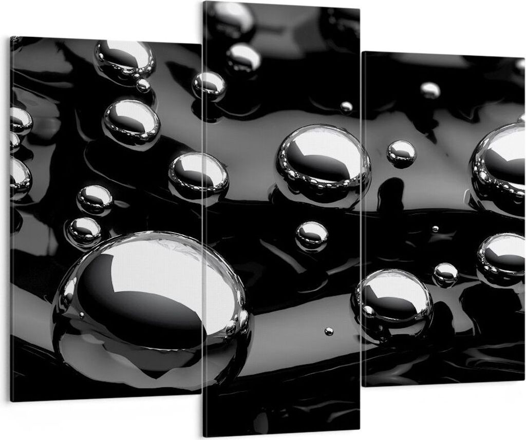 Bild auf Leinwand - Leinwandbild - Chrom Metall Reflexion - 130x100cm - Wand Bild - Wanddeko - Leinwanddruck - Bilder - Kunstdruck - Wanddekoration...