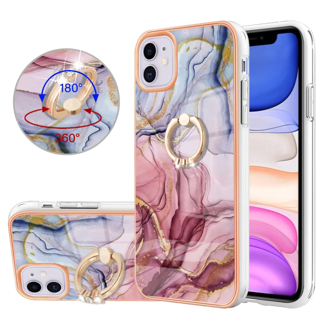Offerta Custodia iPhone 11 Oro Rosa - Cover Silicone TPU con Ring