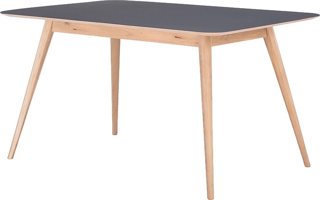 home24 Esstisch - Eiche Teilmassiv / Linoleum Produktbild 