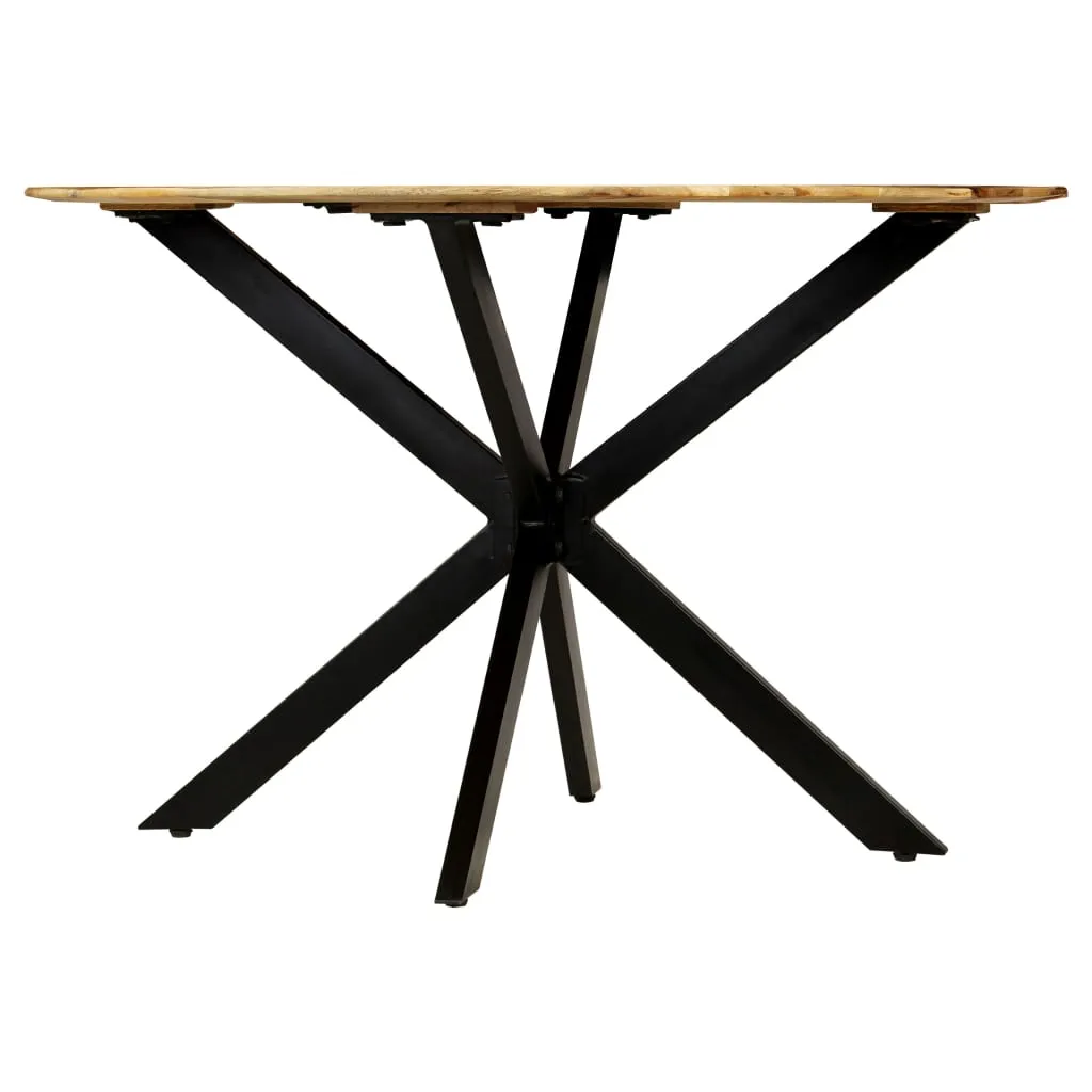 Table à manger ronde industrielle en bois massif et métal 120x77 cm - 2
