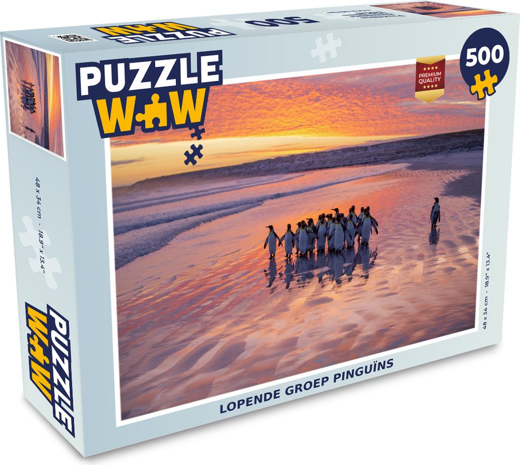 MuchoWow Puzzle 500 Teile Wandernde Gruppe von Pinguinen - 500 Teile - Kinder - Selberbauen - Puzzlespiele