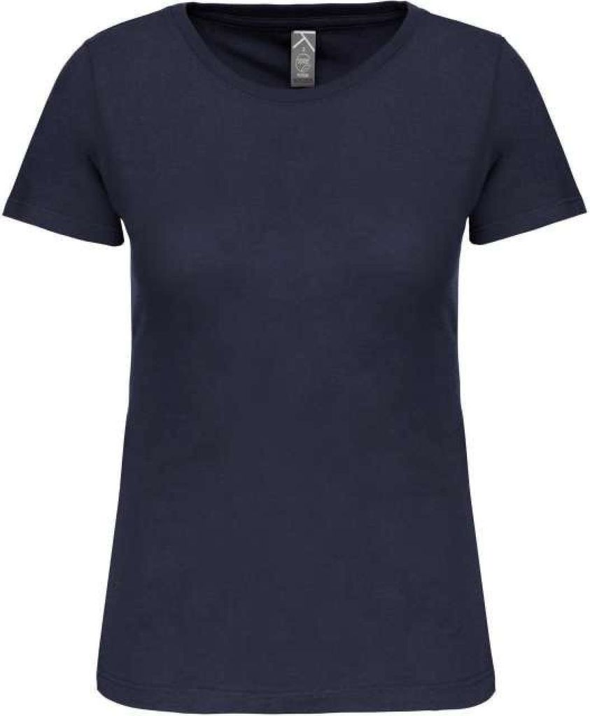 Kariban Damen T-Shirt Baumwolle Kurzarm Basic Shirt Rundhals, Größe:XL, Farbe:Navy Blau