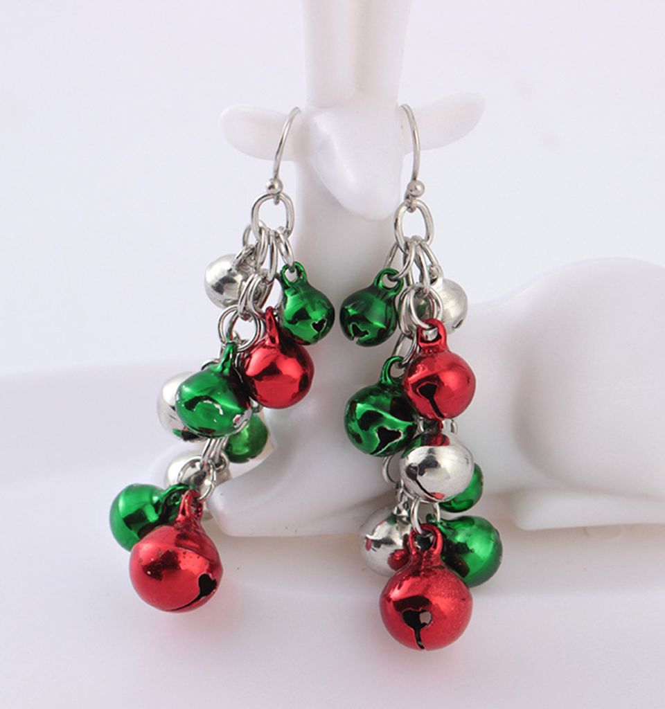Frauen Party Schmuck Dekor Frohe Weihnachten Jingle Bell lange baumeln Haken Ohrringe