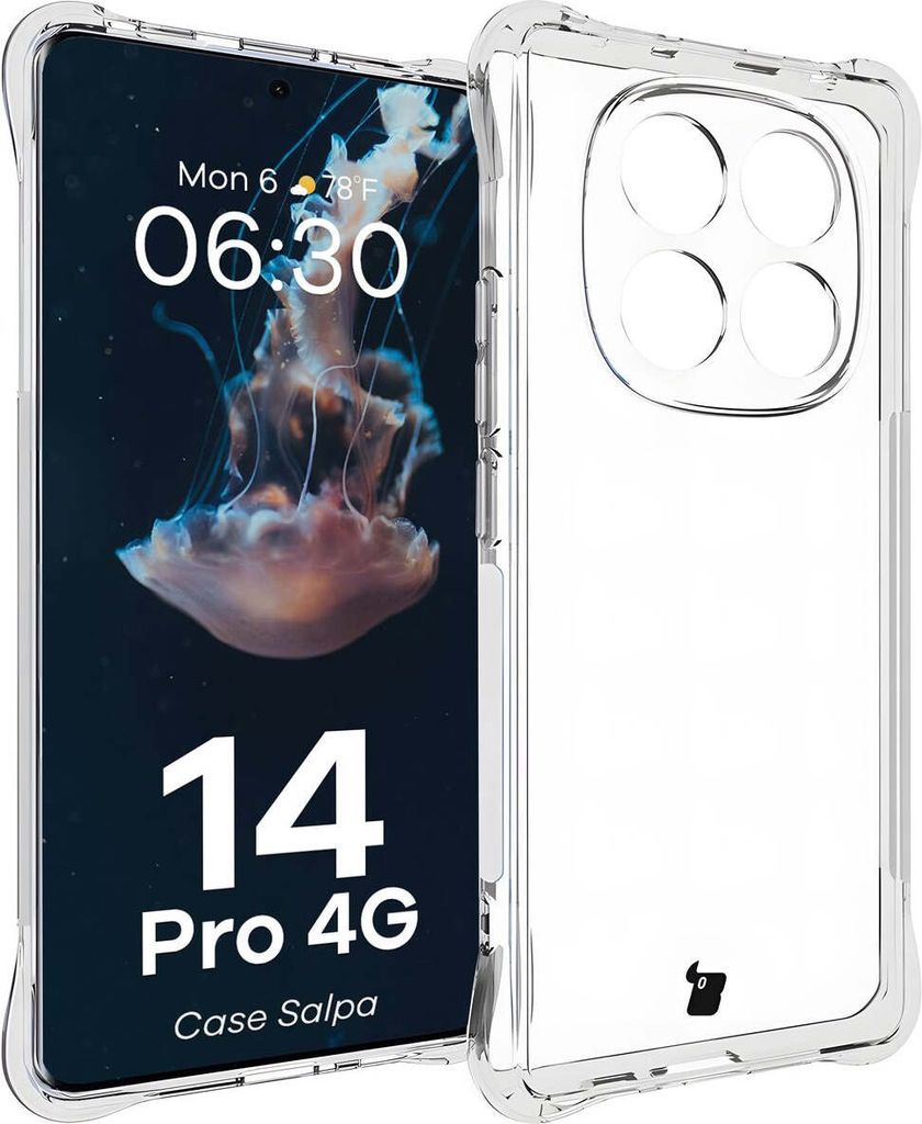 Bizon Case Salpa Flexible Hülle für Xiaomi Redmi Note 14 Pro 4G, Transparent