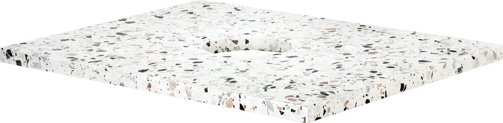 Dalle de pierre design avec ouverture 140 mm pour console 60x50 cm