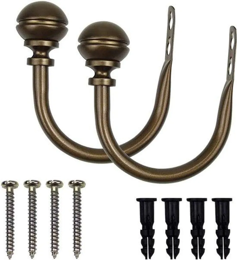 Embouts décoratifs pour rideaux bronze, lot de 2 pour tringles de store