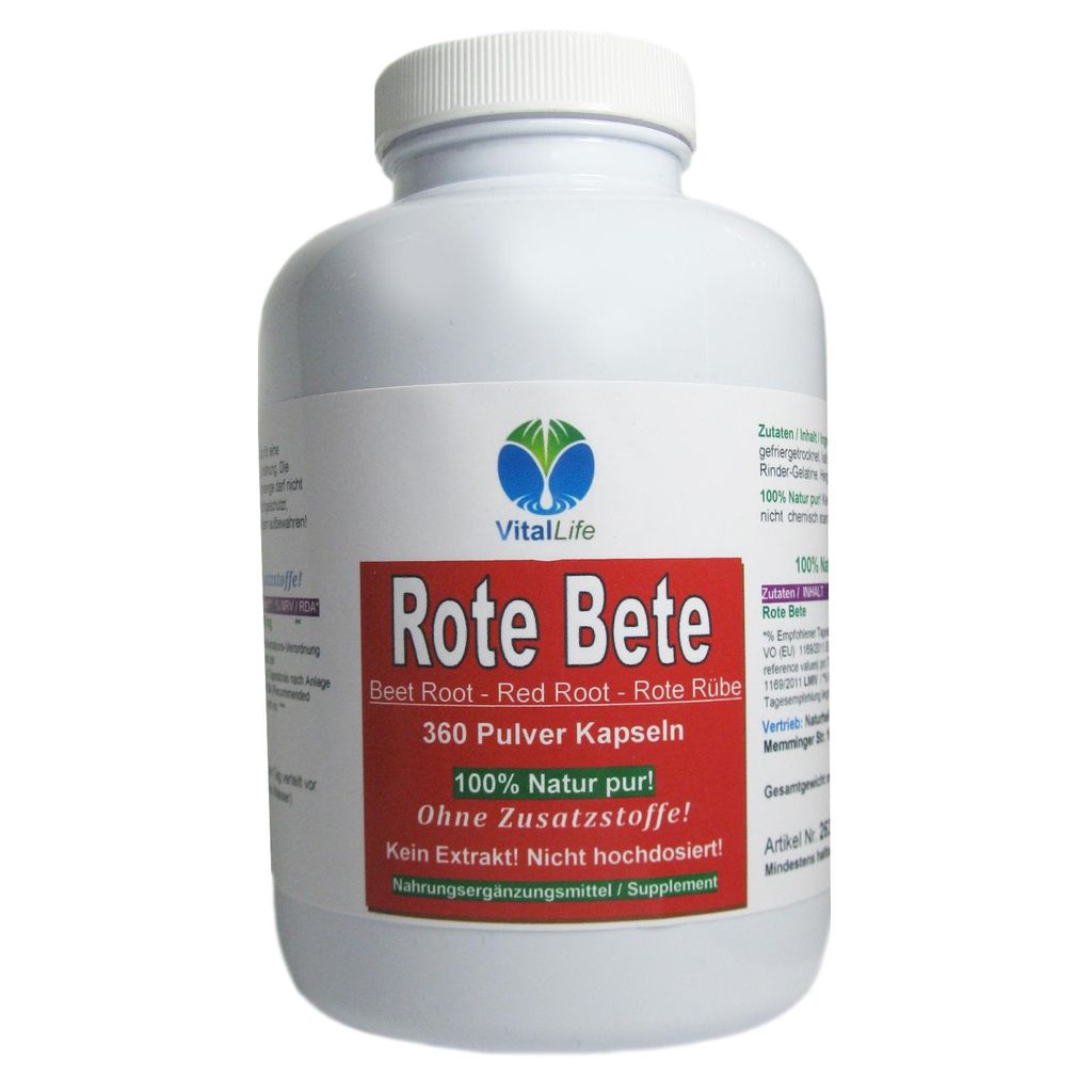 Rote Beete rote Bete 360 Kapseln reines Wurzel-Pulver - Produktbild 